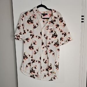 French Connection Pink and Green Floral Shirt